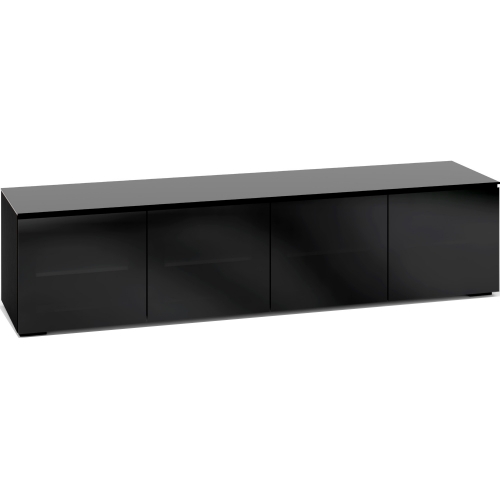 Oslo 247 85" TV Cabinet in Black Oak w/ Smoked Black Glass Doors & Top